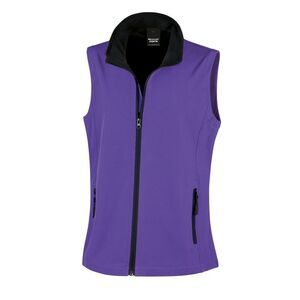 Result Core Womens/Ladies Printable Softshell Bodywarmer / Purple / Black